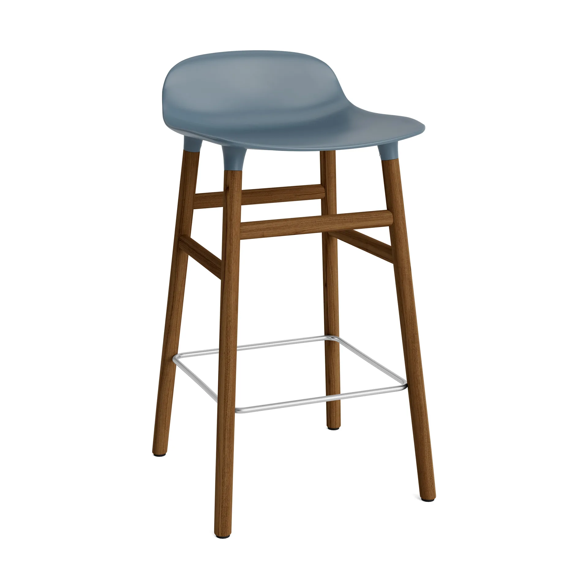 Normann Copenhagen Form Chair barstol valnøddeben blå