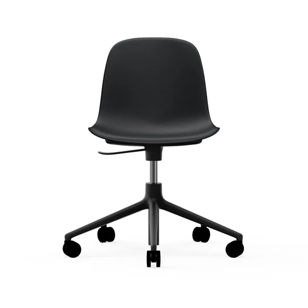 Form chair swivel 5W kontorsstol, svart, svart aluminium, hjul