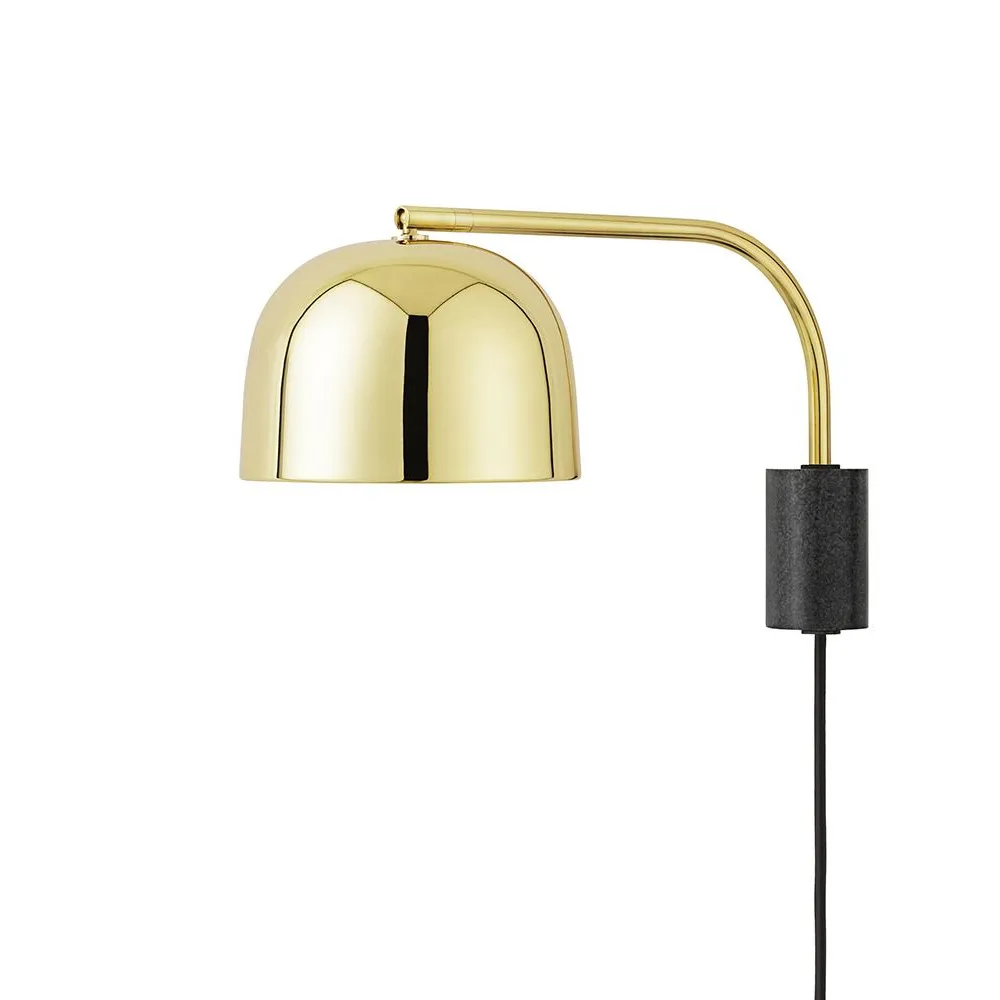 Normann Copenhagen Grant væglampe brass, lille-stål, granit