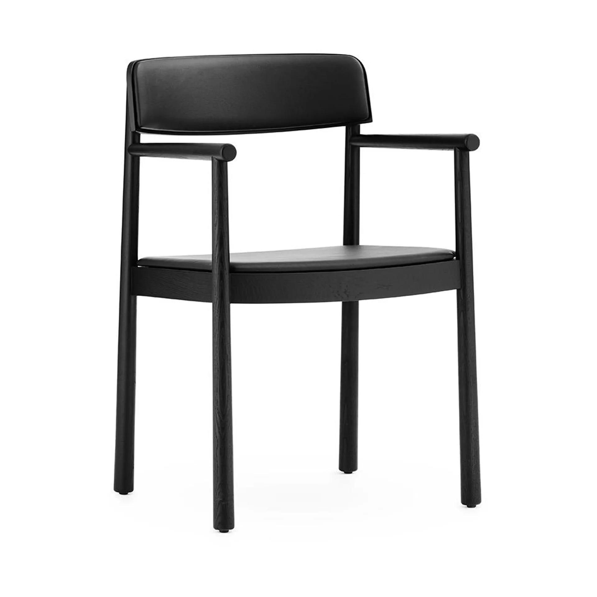 Normann Copenhagen Herit karmstol med hynde Black/Ultra leather - Black billede