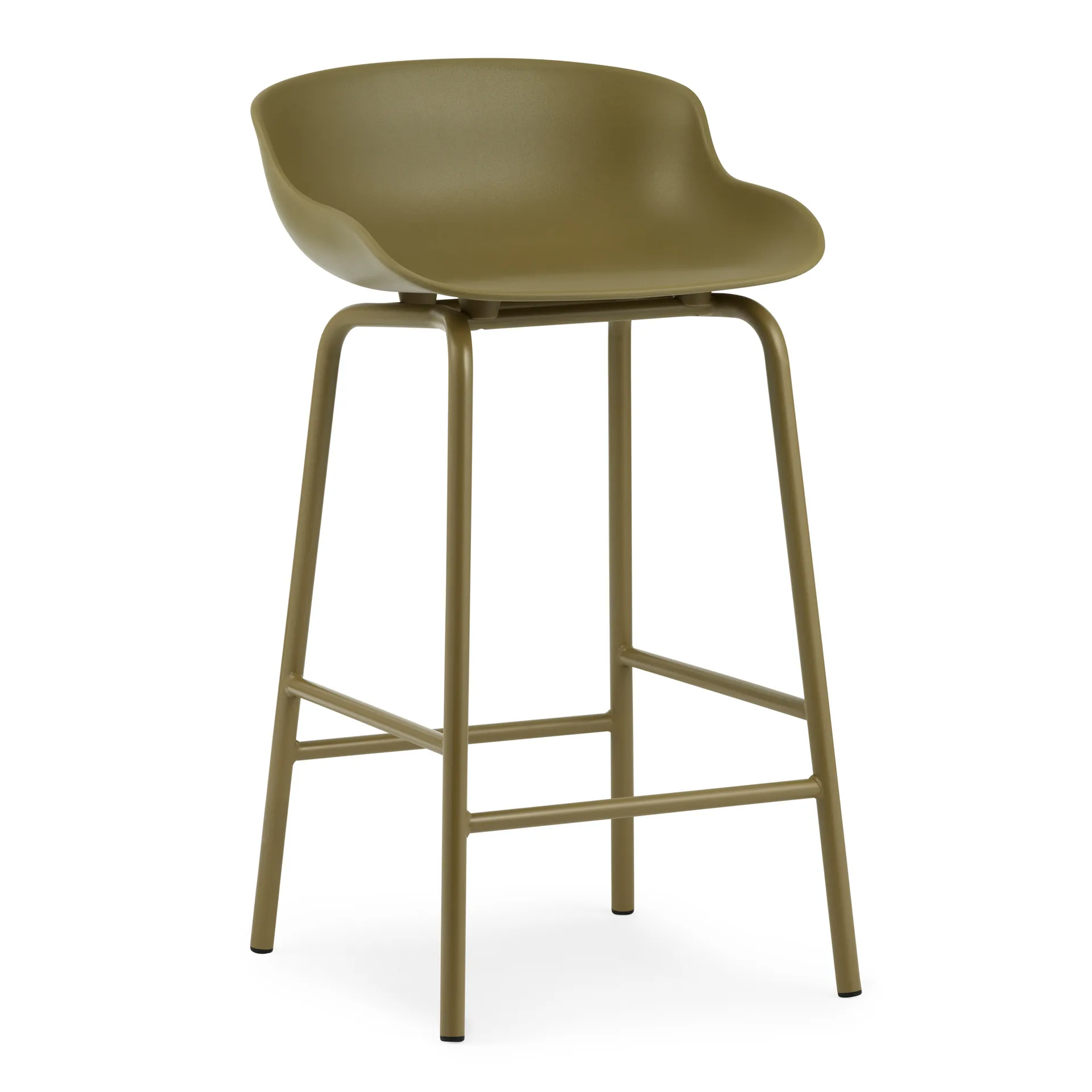 Normann Copenhagen Hyg barstol metalben 65 cm Olivengrøn
