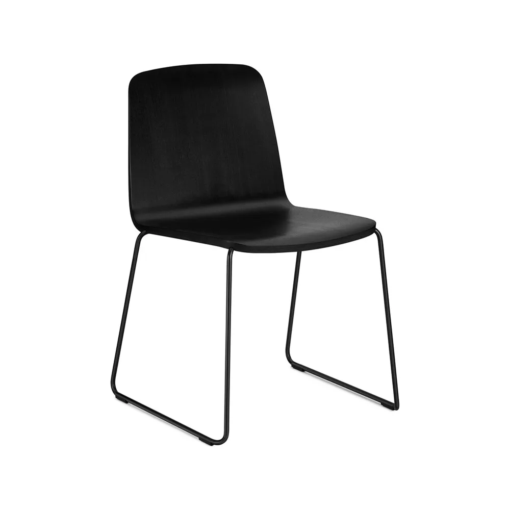 Normann Copenhagen Just stol sort, sort kant, sort metalstel