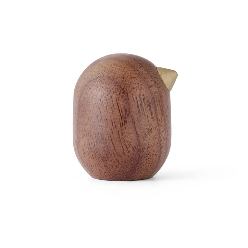 Normann Copenhagen Little Bird figur valnød 3 cm billede