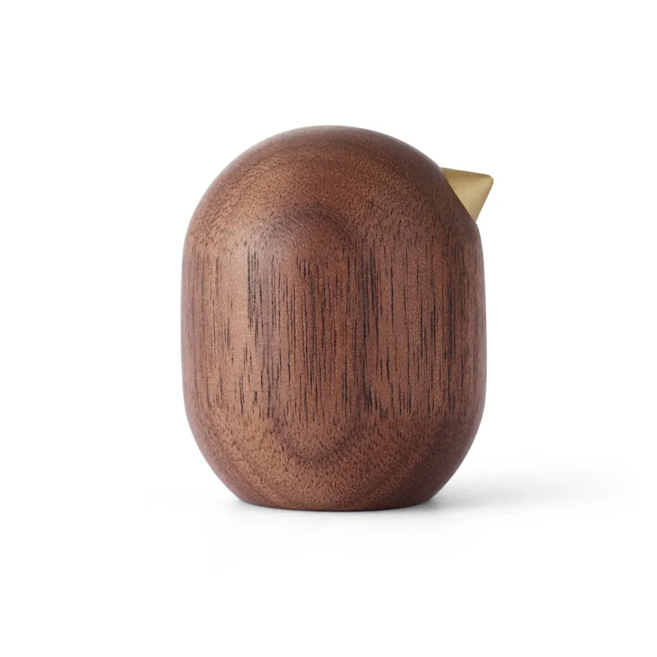 Normann Copenhagen Little Bird figur valnød 4,5 cm billede