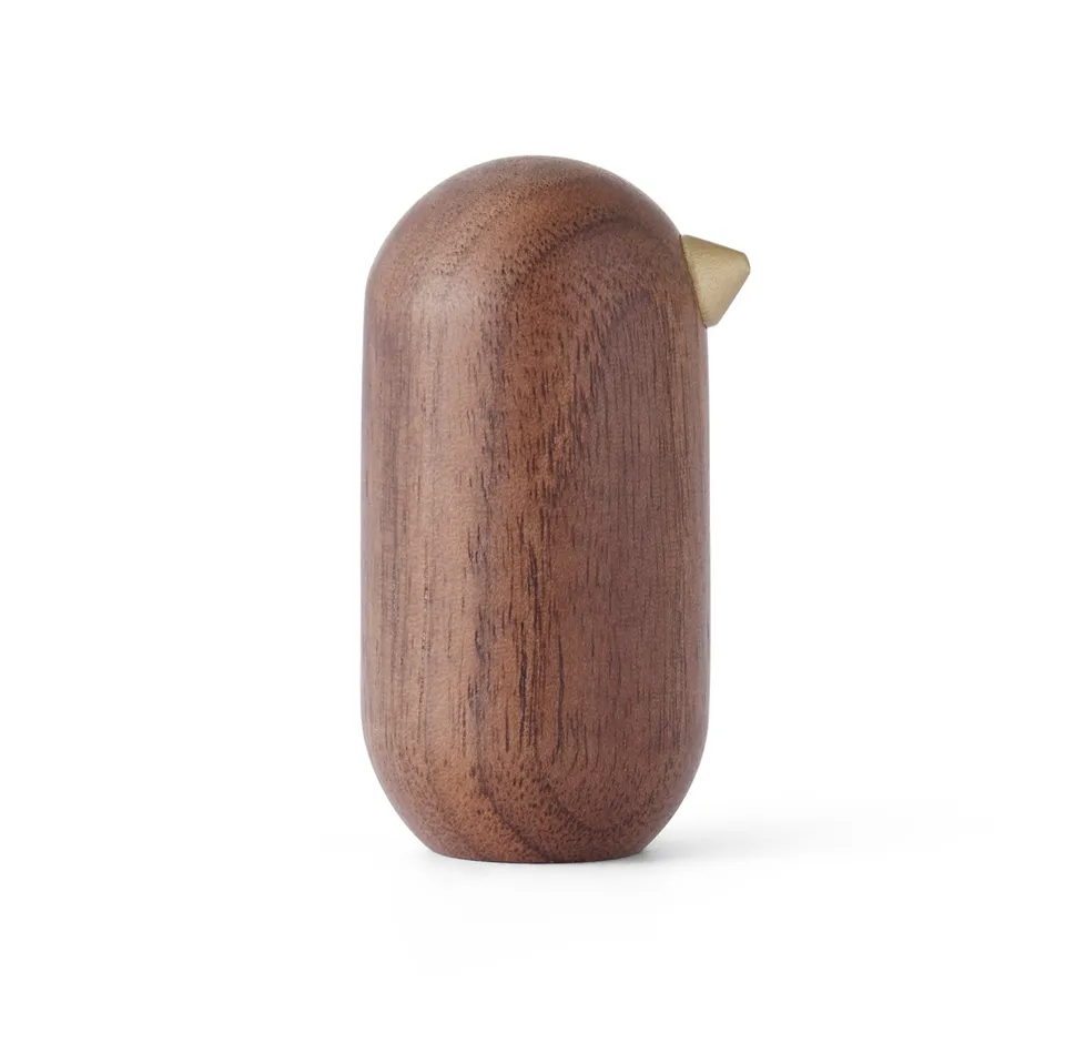 Normann Copenhagen Little Bird figur valnød 5 cm billede