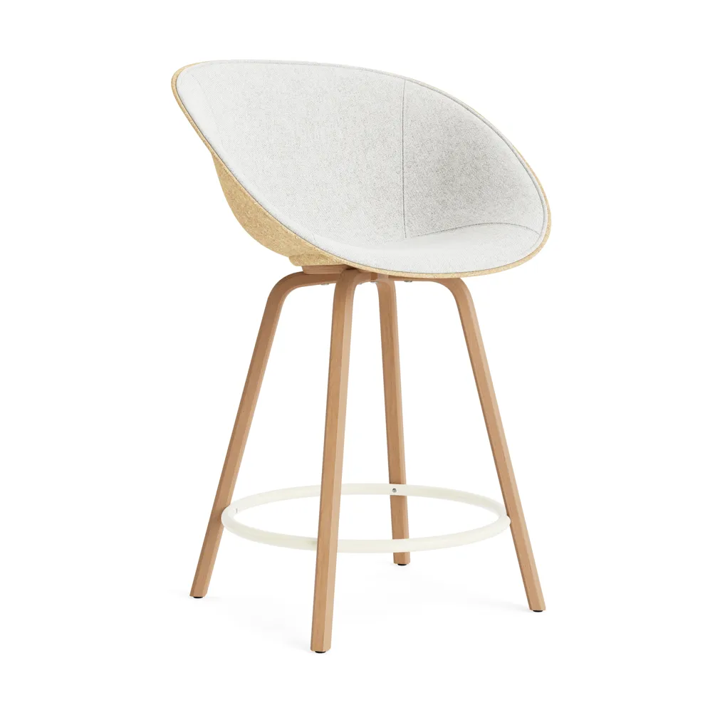 Normann Copenhagen Mat Bar Armchair armstol frontpolstret 65 cm Hallingdal 110-hemp-beech-creme steel