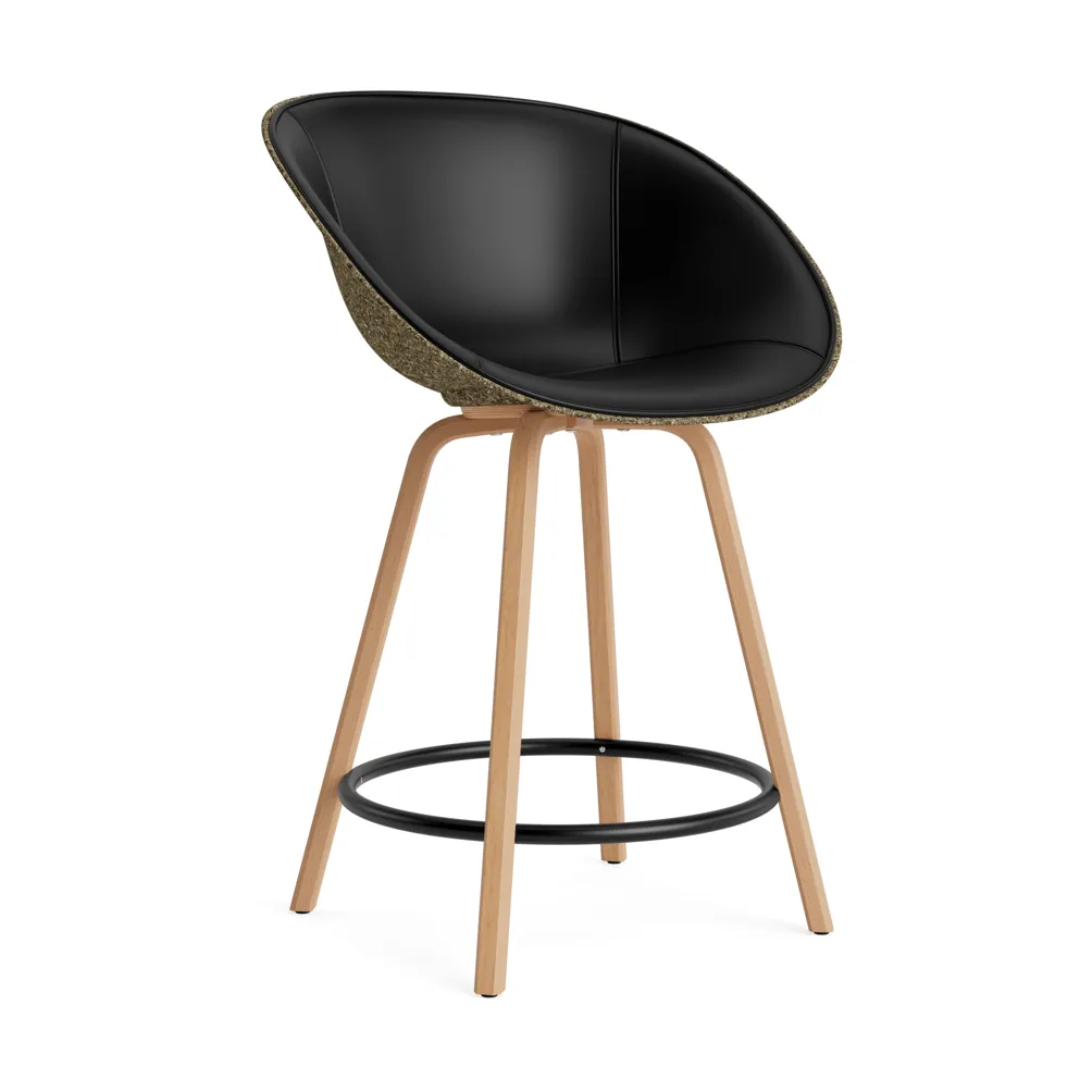 Normann Copenhagen Mat Bar Armchair armstol frontpolstret 65 cm Ultra 41599-seaweed-beech-black steel