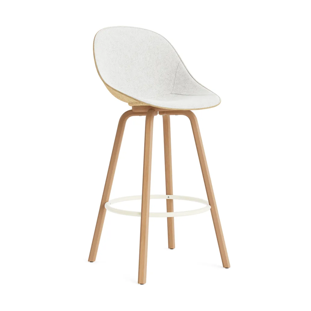Normann Copenhagen Mat Bar Chair barstol frontpolstret 75 cm Hallingdal 110-hemp-beech-cream steel