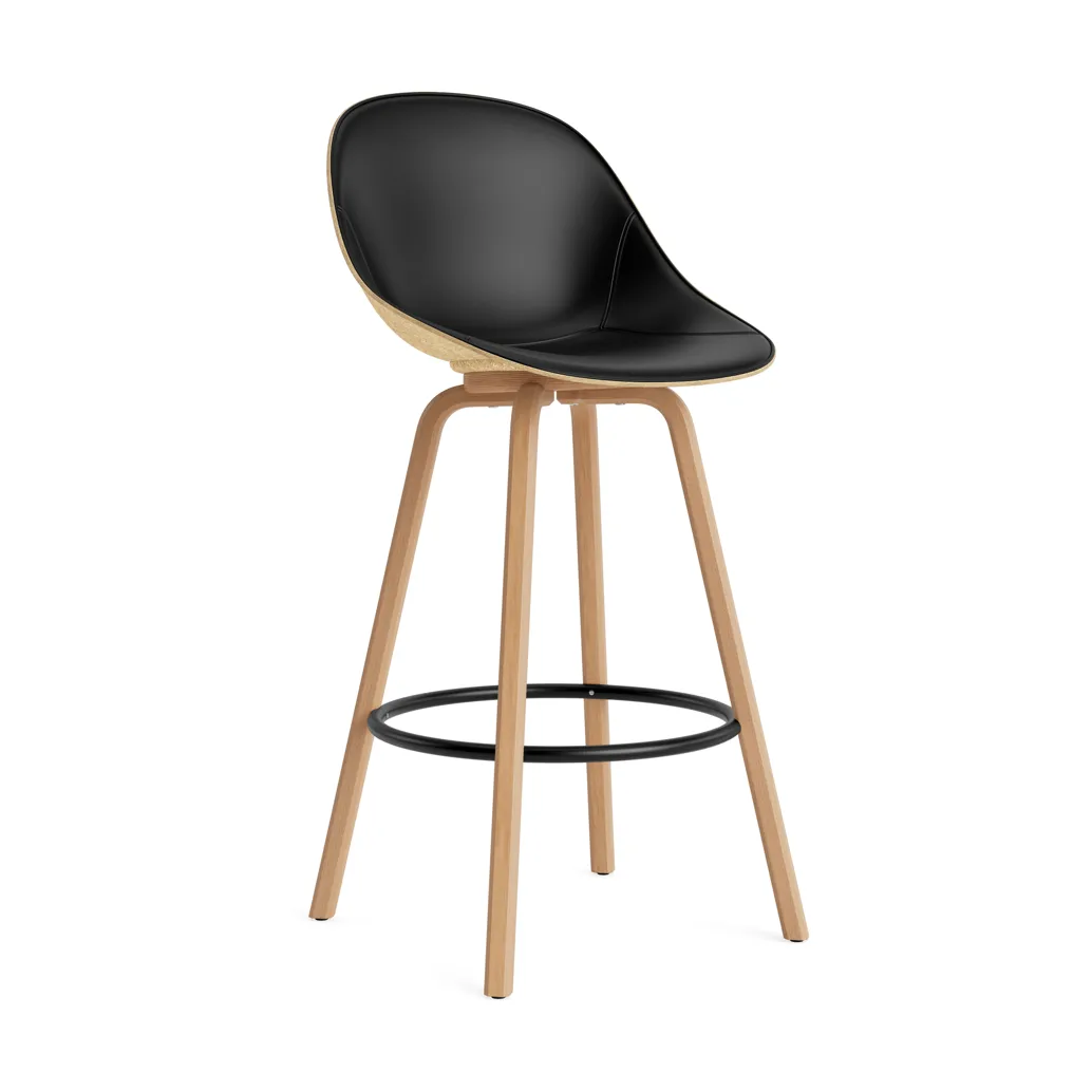 Normann Copenhagen Mat Bar Chair barstol frontpolstret 75 cm Ultra 41599-hemp-beech-black steel