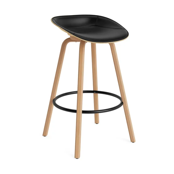 Mat Barstool barpall framsideklädd 75 cm, Ultra 41599-hemp-beech-black steel