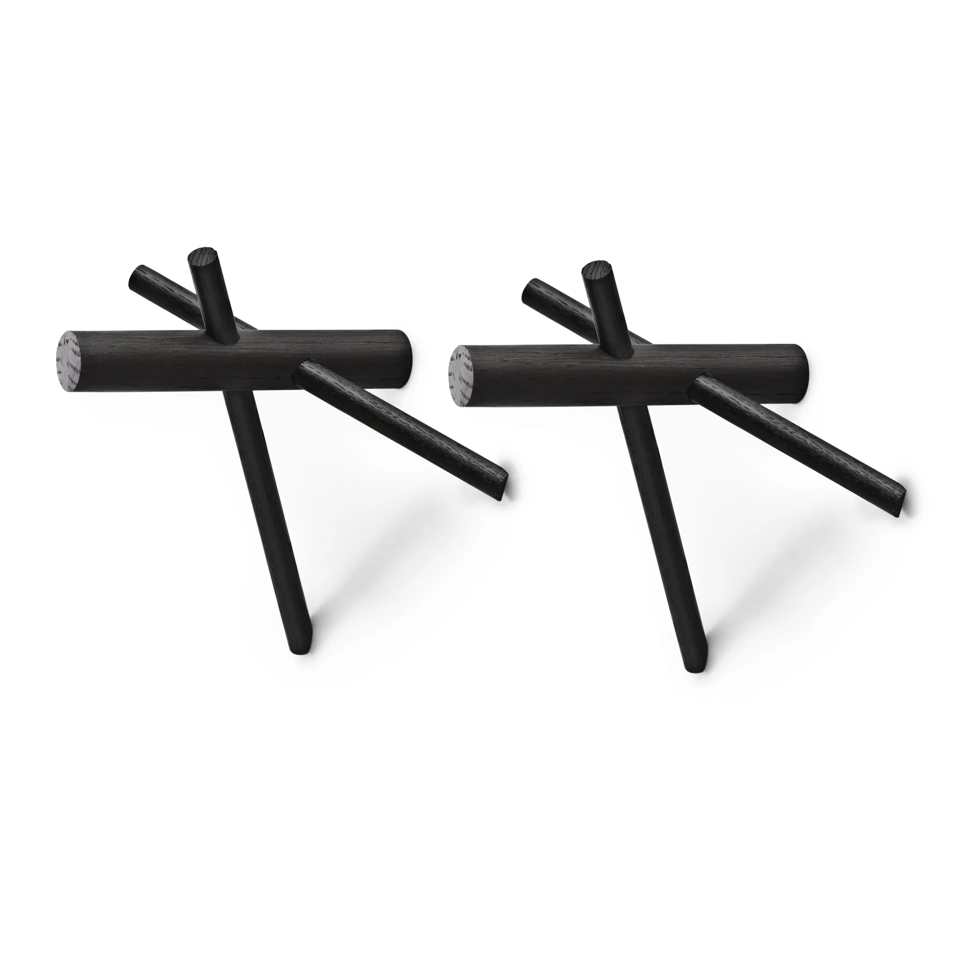 Normann Copenhagen Patère en bois Normann Sticks noir lot de 2
