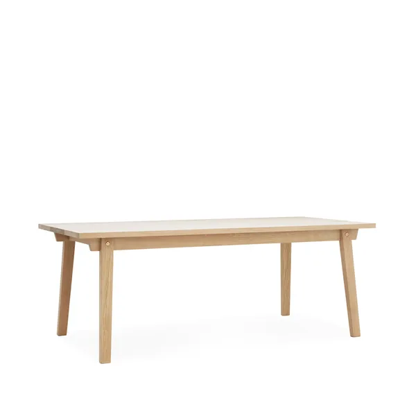Slice matbord, ek såpa, 3-delad skiva
