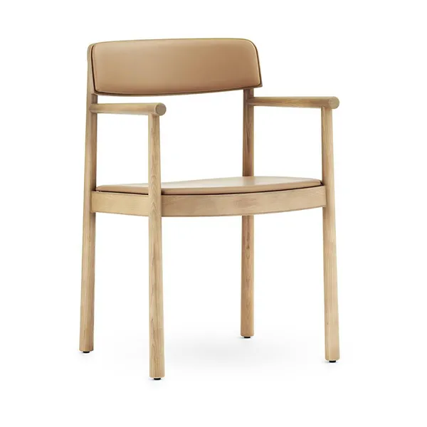 Timb karmstol med dyna, Tan/ Ultra Leather