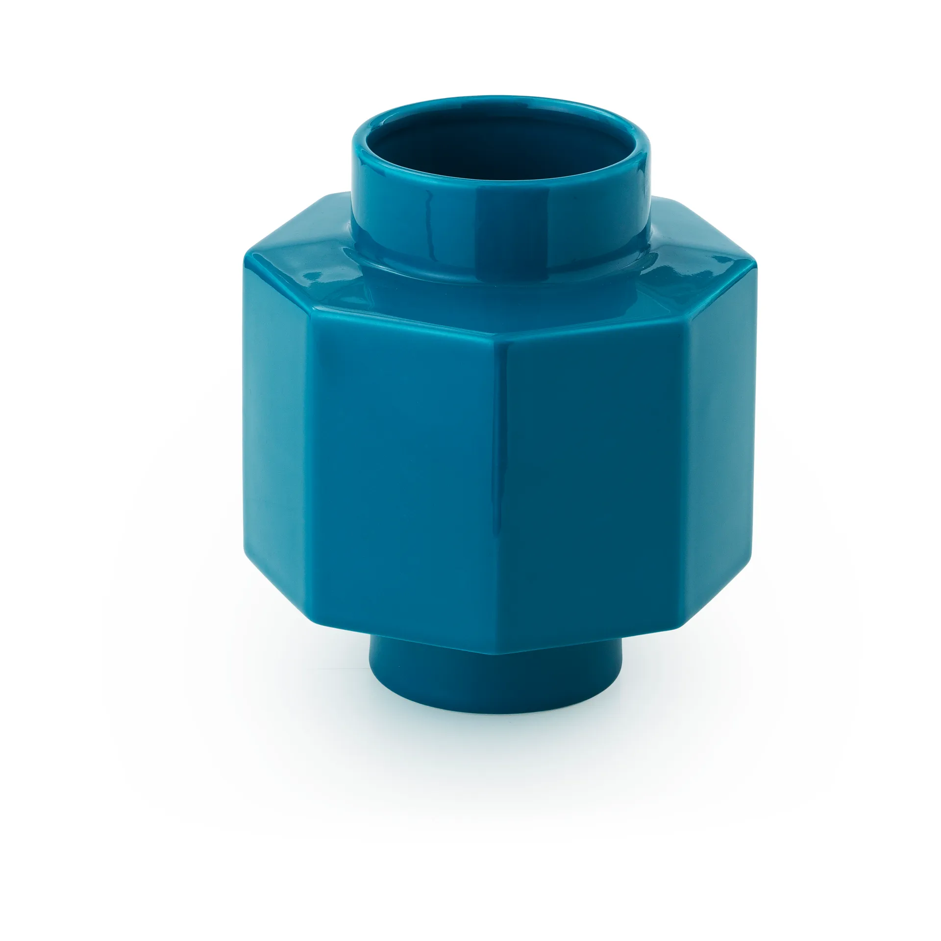 Normann Copenhagen Vase Deko Object H5 Hexagon Petrol Blue