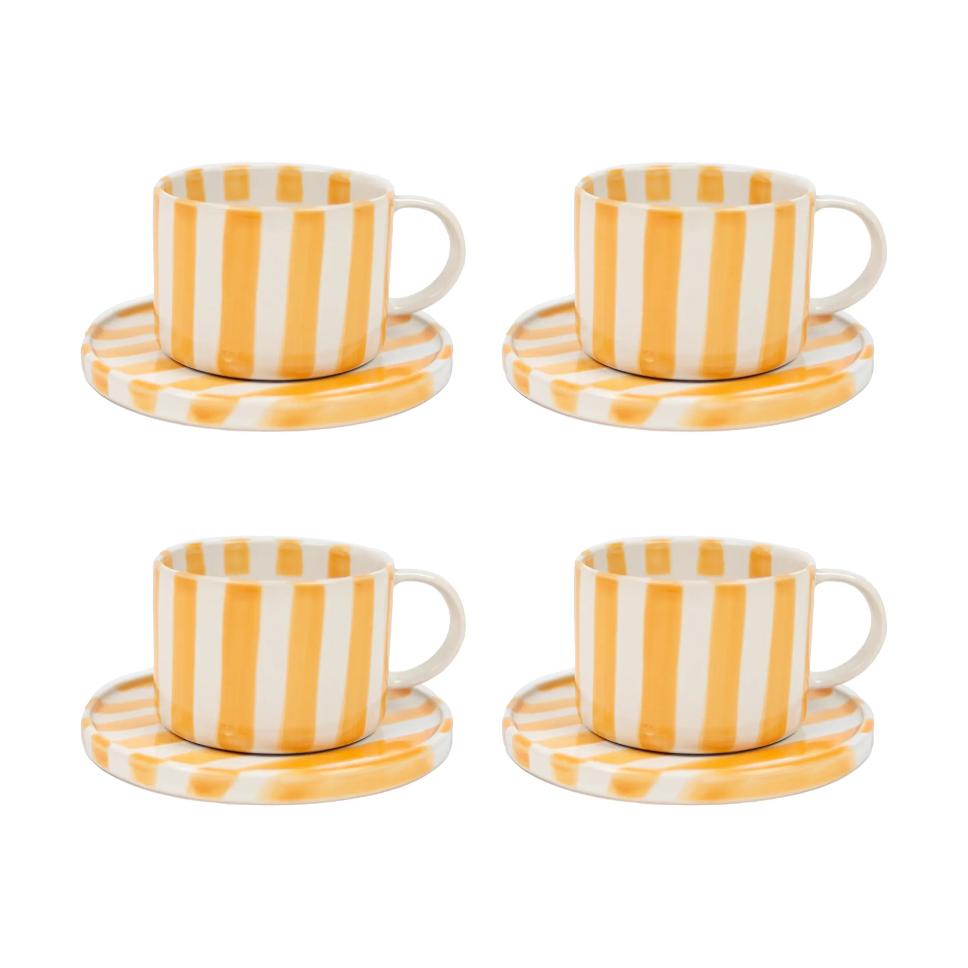 Olsson & Jensen Monica kopp med fat 4-pack - Gul