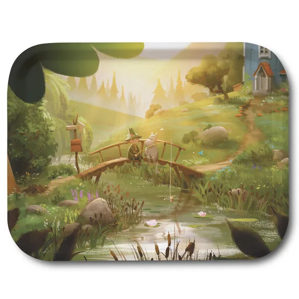 Moomin TV-Series bricka 27x20 cm, Moomin & Snufkin bridge