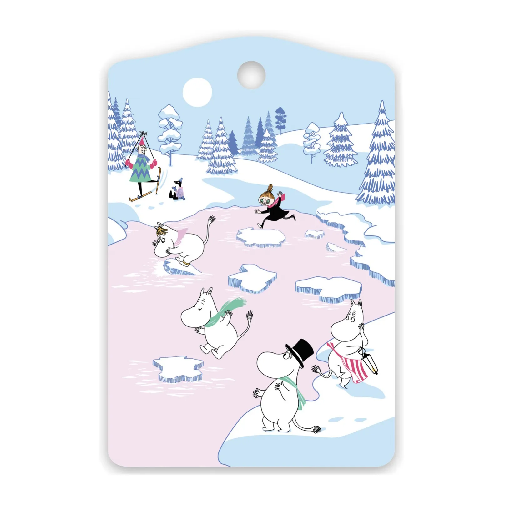 Opto Design Mumin sk&auml;rbr&auml;da vinter 2022 20x30 cm Bl&aring;-vit-rosa