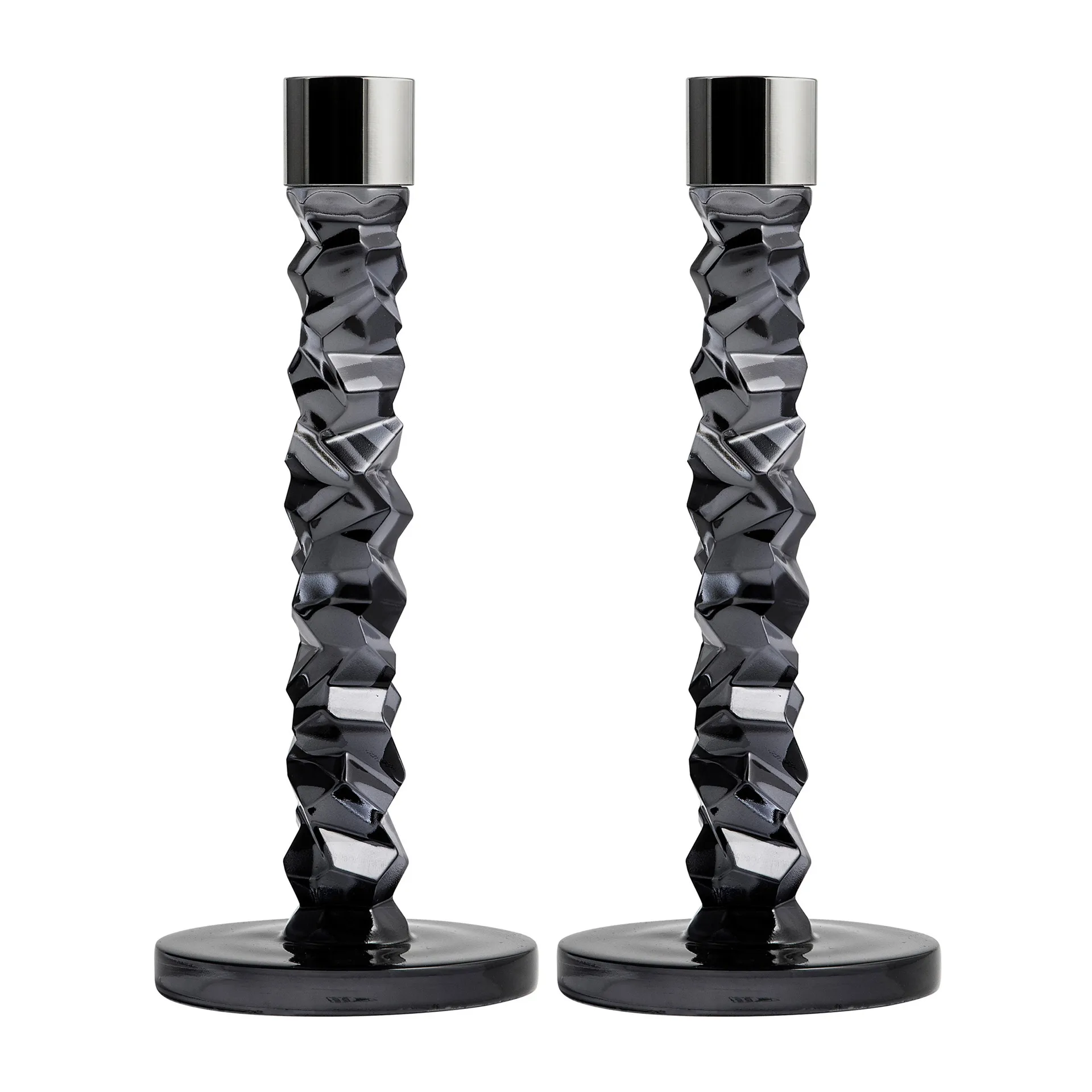 Orrefors Carat lysestage 2-pak antracit 24,2 cm