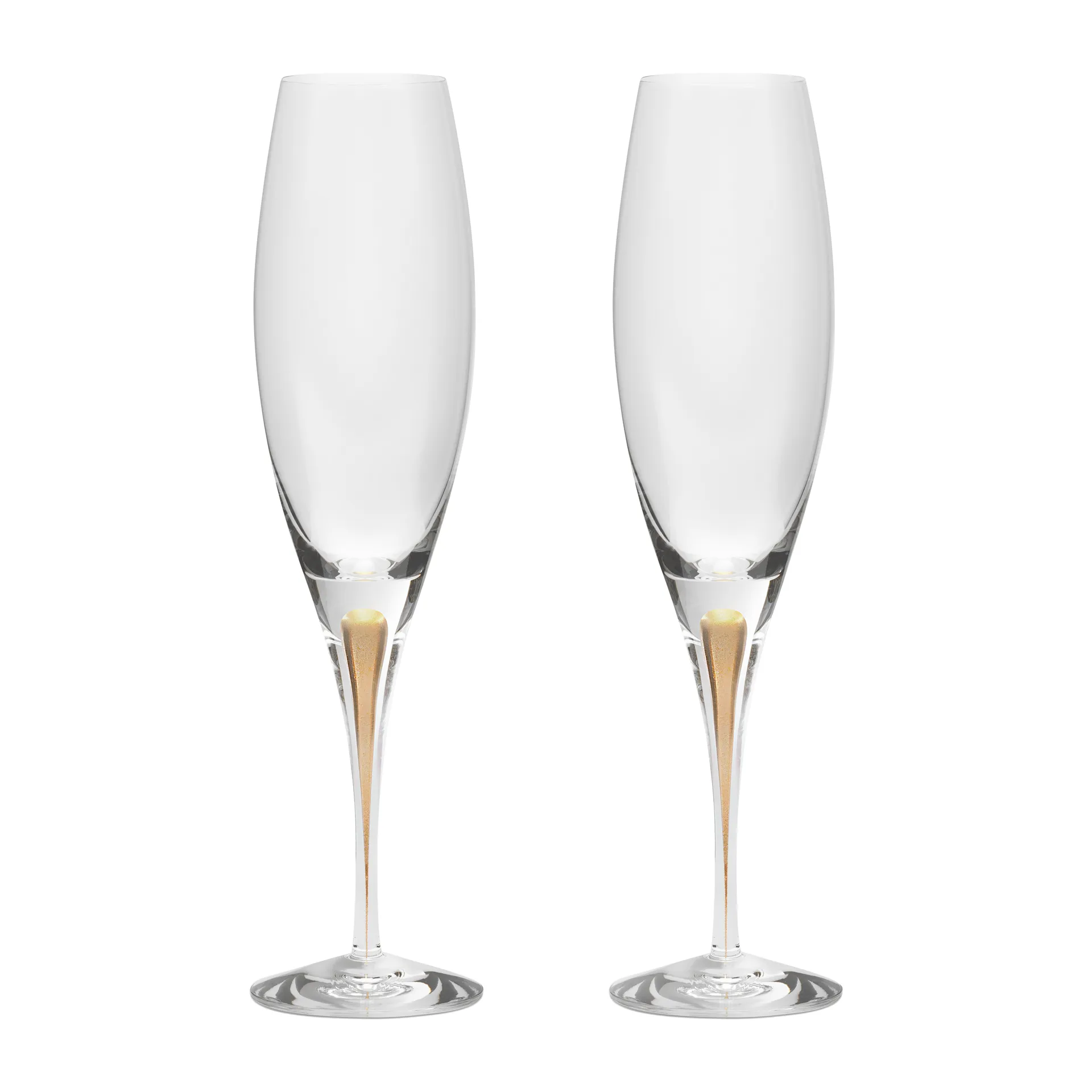 Orrefors Intermezzo champagneglas 26 cl 2-pak Guld