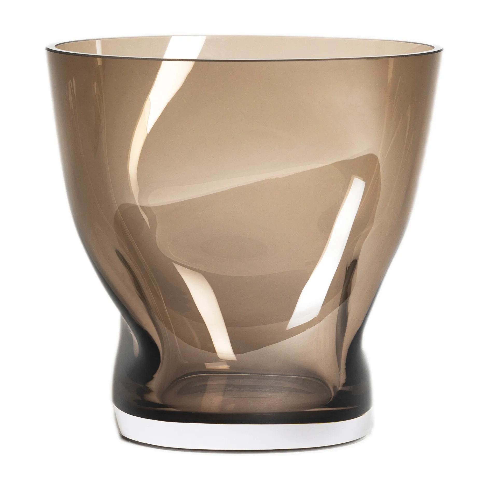 Orrefors Vase tulipe Squeeze Marron