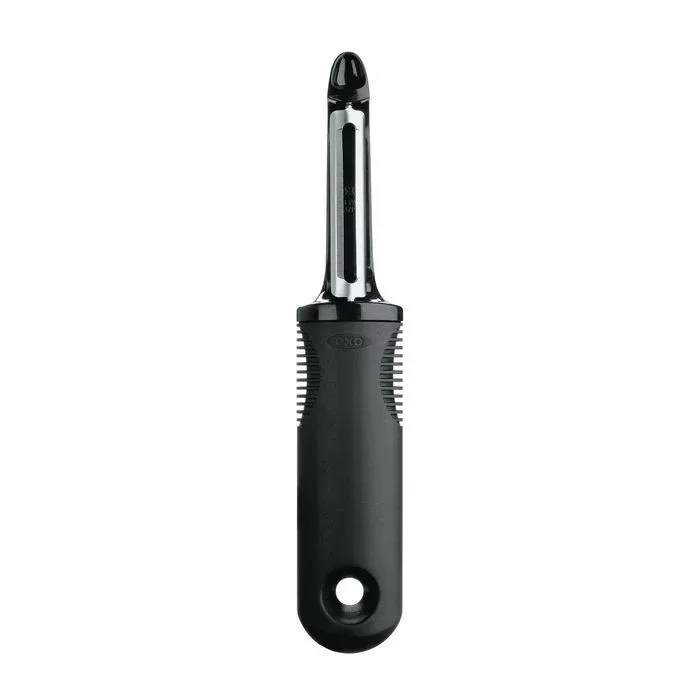 OXO 20081, Frugt & grøntsager, Drejelig skrællekniv, Rustfrit stål, Sort, Rustfrit stål, Plast, 177,8 mm
