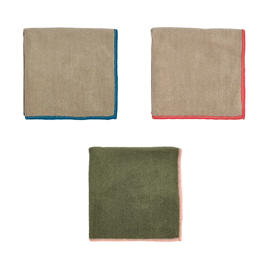 OYOY Chiffons microfibres Mundus cm 3 pièces Olive-clay