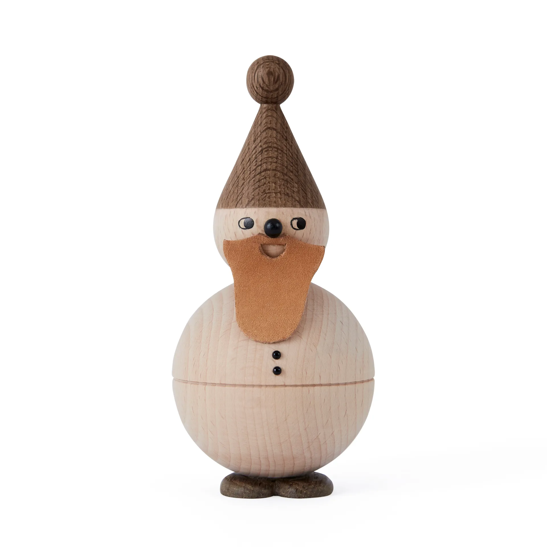 OYOY Figurine en bois Santa Claus Hêtre-chêne-cuir
