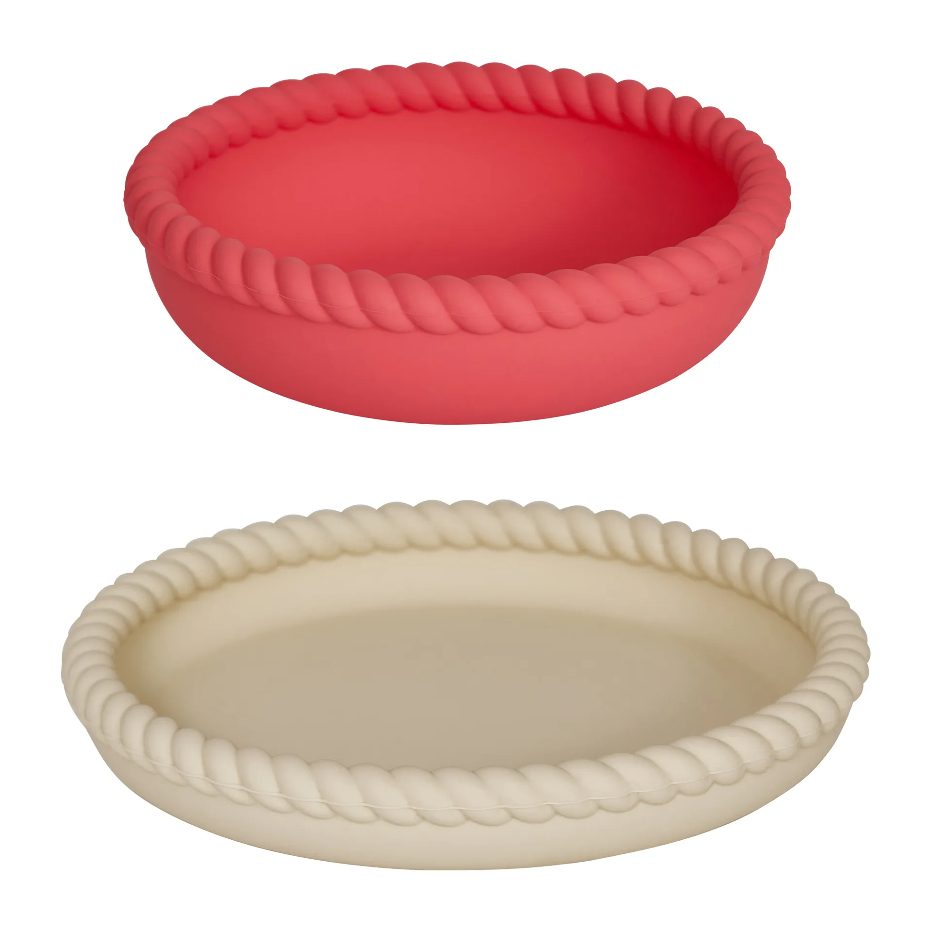OYOY Spisesæt - Silikone - 2 dele - Mellow - Vanilla/Cherry Red