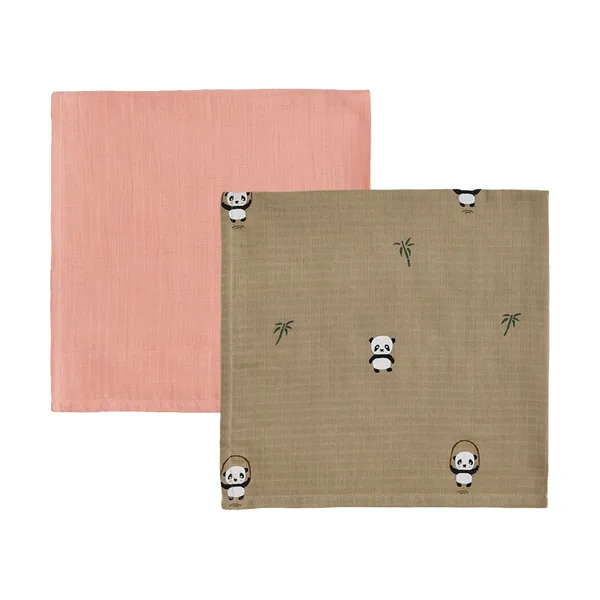 Panda barnfilt 2-pack, Khaki