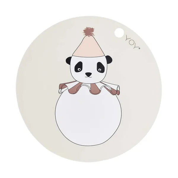 Panda Pompom bordstablett Ø39 cm, Offwhite
