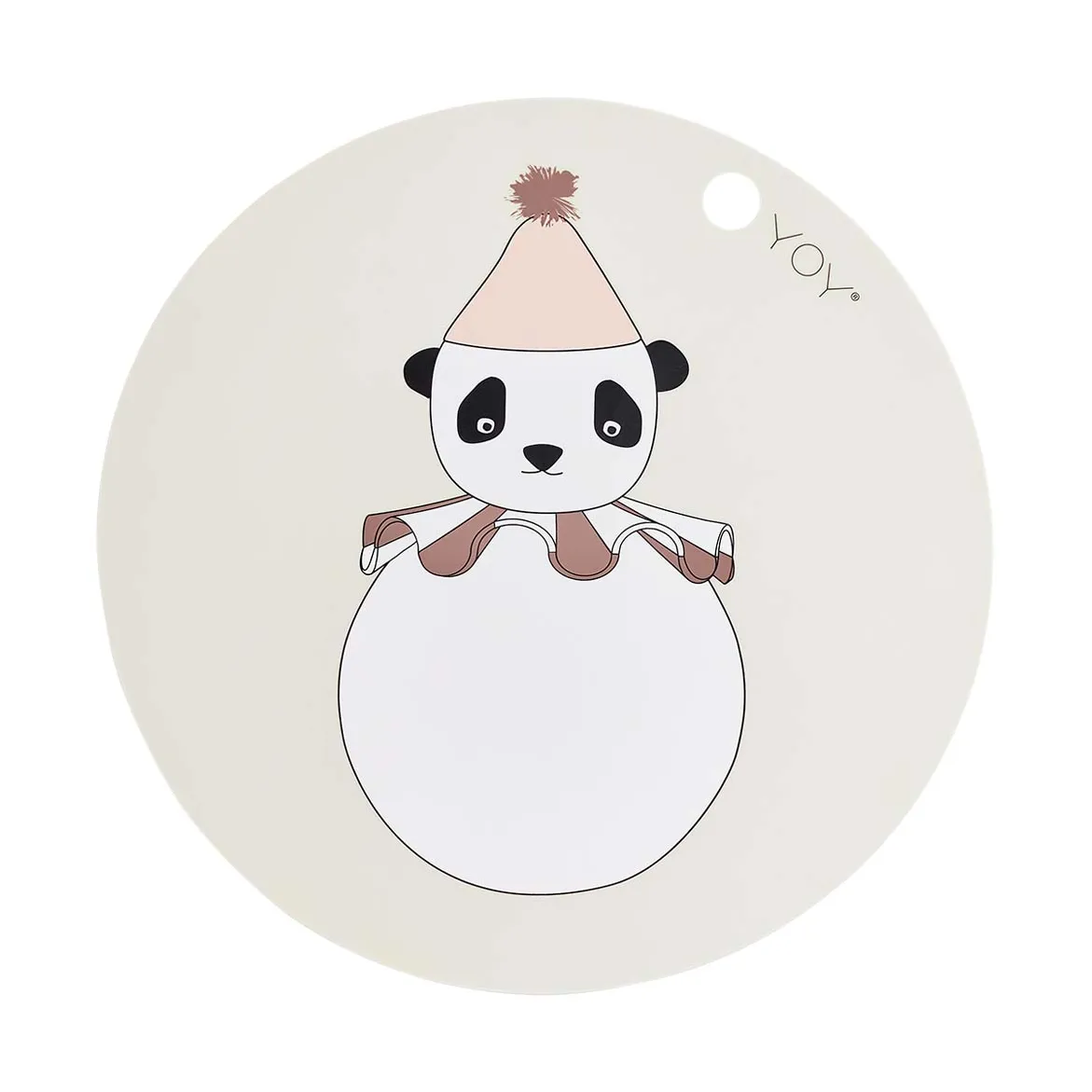 OYOY Panda Pompom dessous de verre de table Ø Blanc cassé