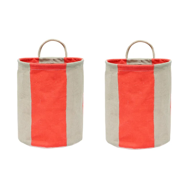 OYOY Panier de rangement Kara small Ø18x22 cm 2 pièces Cherry Red