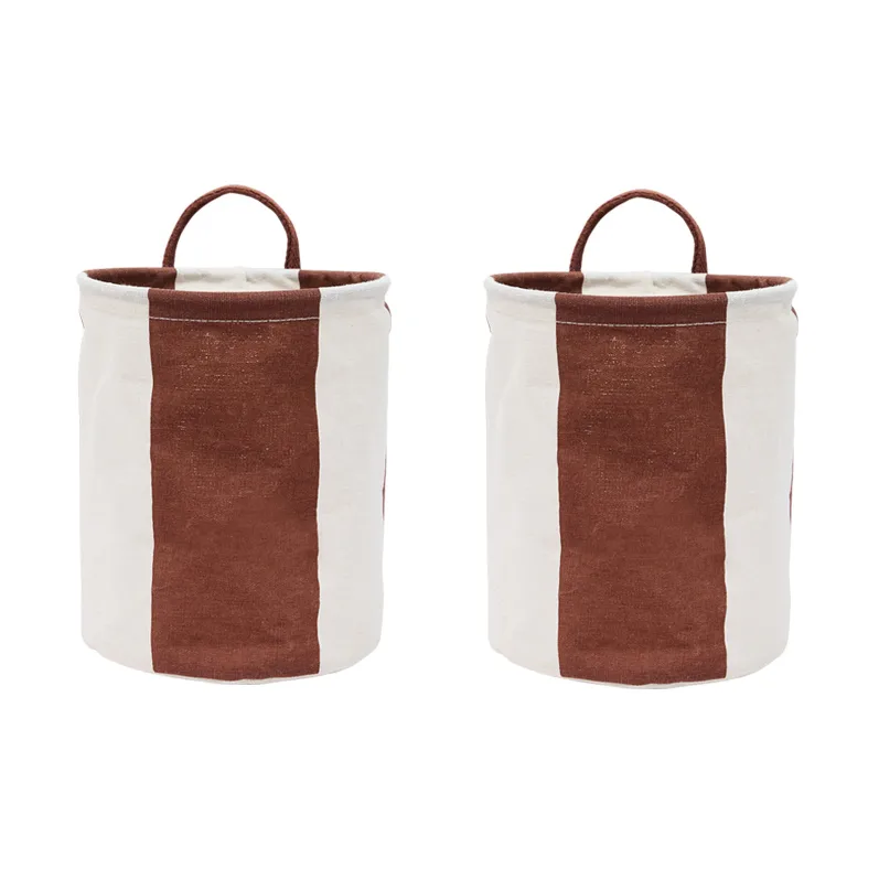 OYOY Panier de rangement Kara small Ø18x22 cm 2 pièces Nutmeg
