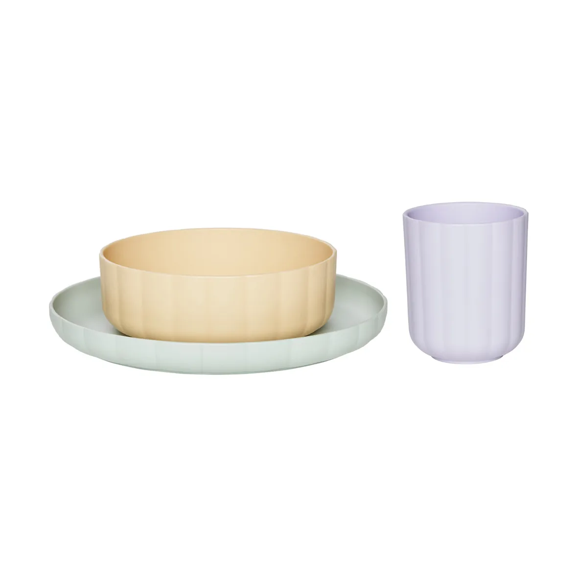 OYOY Pullo servicesæt 3 dele Pale mint-vanilla-lavender