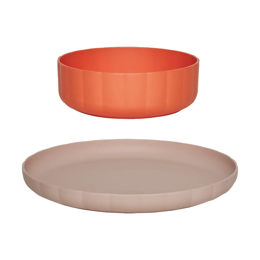 OYOY Spisesæt - Bioplast - 2 dele - Pullo - Rose/Apricot