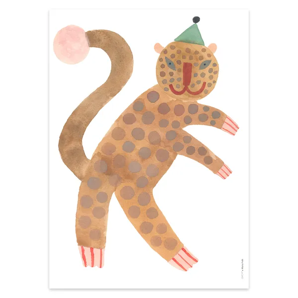 Standing Leopard Elvis poster 50x70 cm, Multi