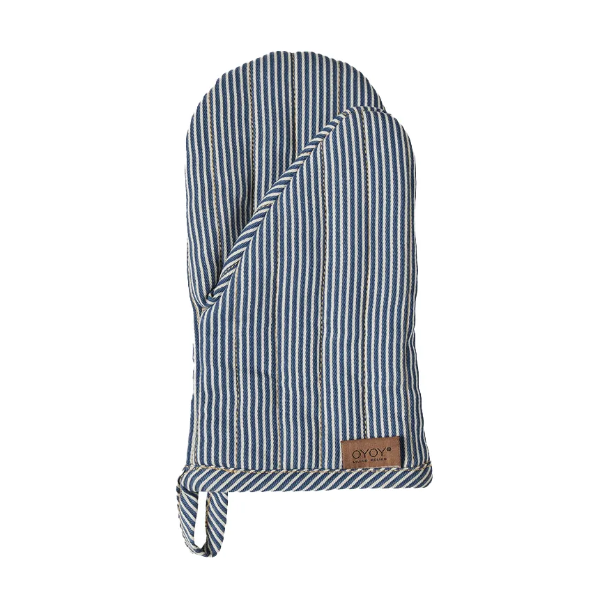 OYOY Striped denim grydehandske Blue
