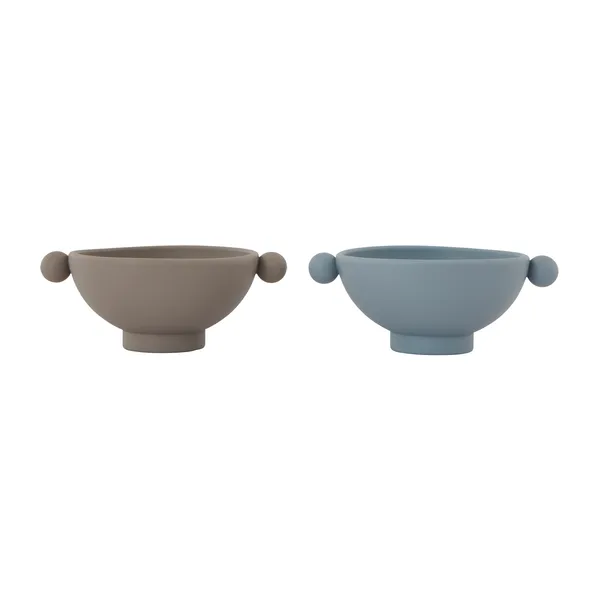 Tiny Inka skål Ø11 cm 2-pack, Dusty blue-clay