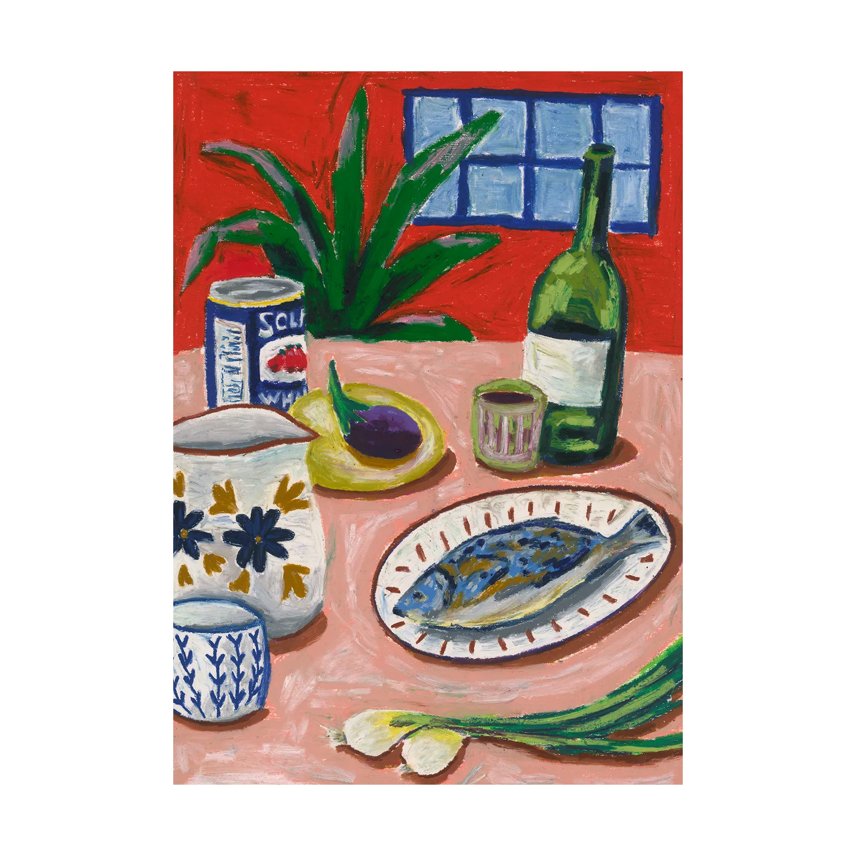Paper Collective Composition with Fish plakat 70x100 cm