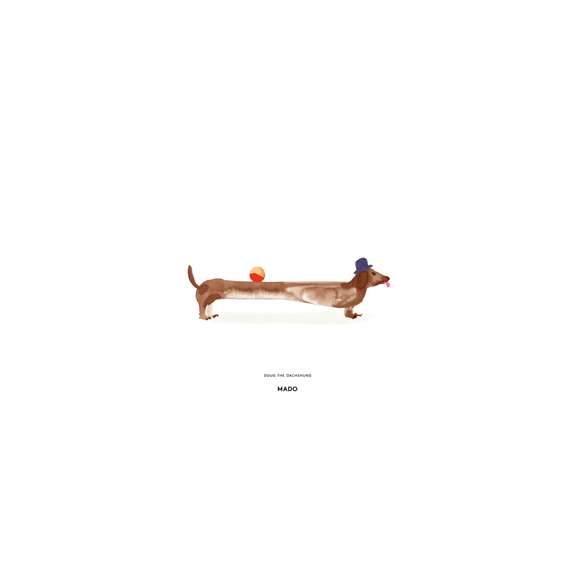 Paper Collective Doug the Dachshund plakat 30x40 cm