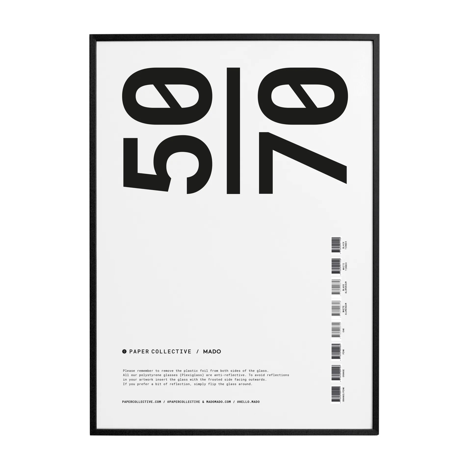 Paper Collective Paper Collective ramme plexiglas-sort 50x70 cm