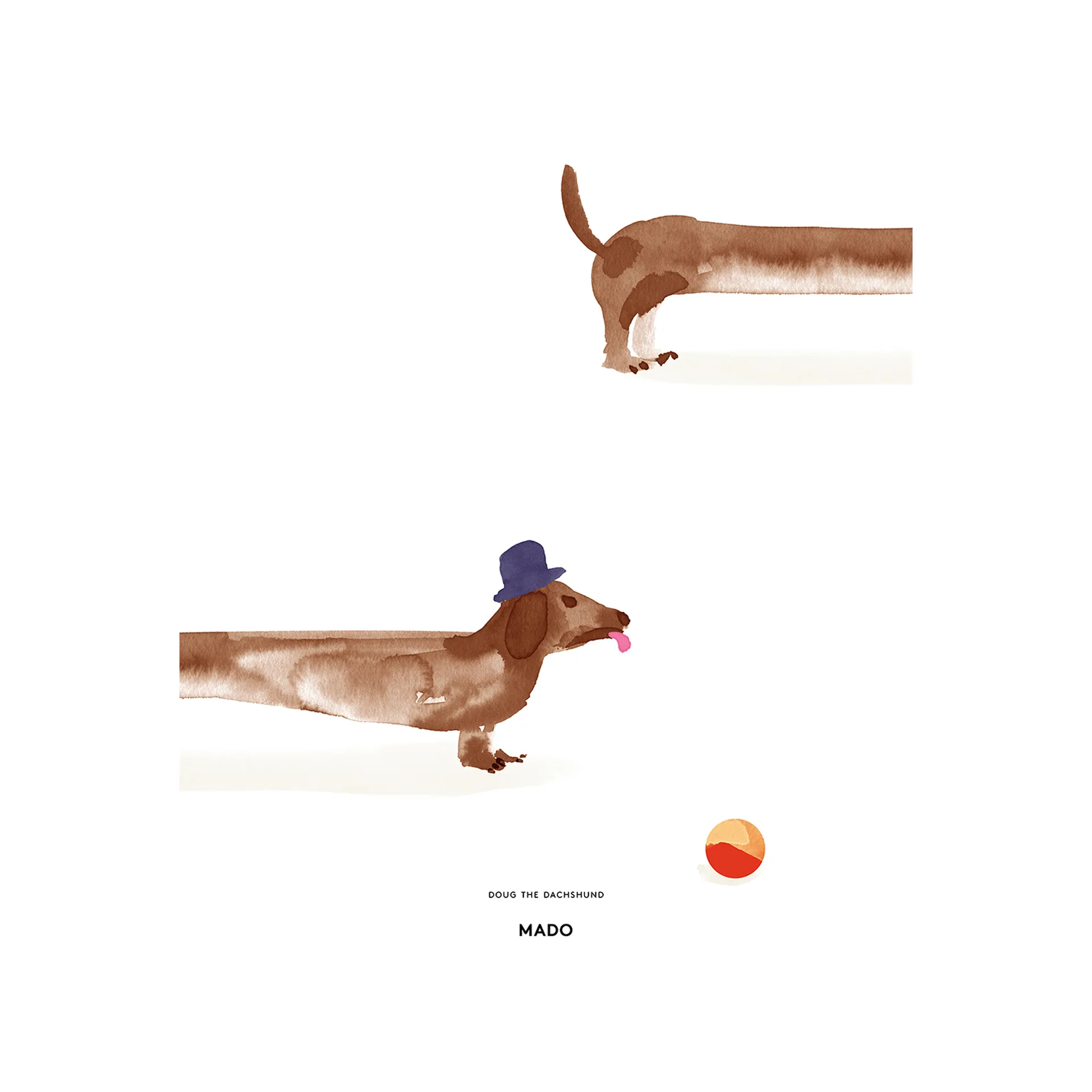 Paper Collective Poster Doug the Dachshund cm