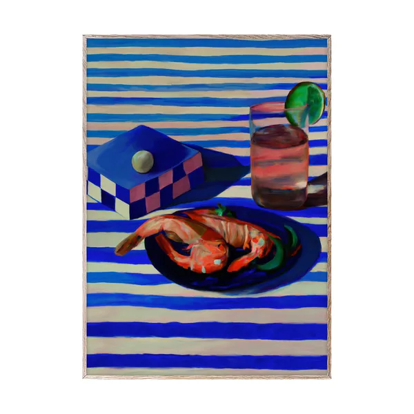 Shrimp & Stripes poster, 30x40 cm