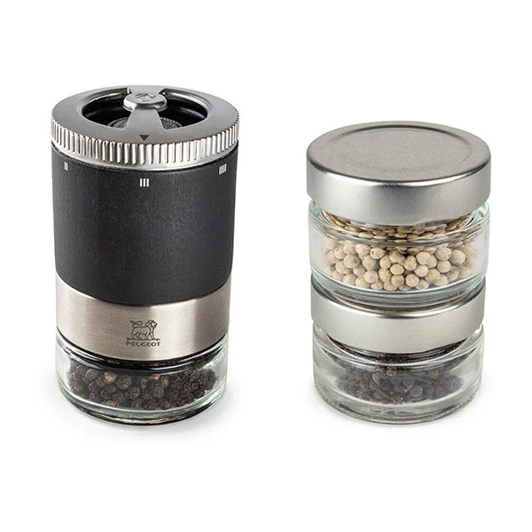 Maestro pepparkvarn 11 cm + 3 sorters peppar