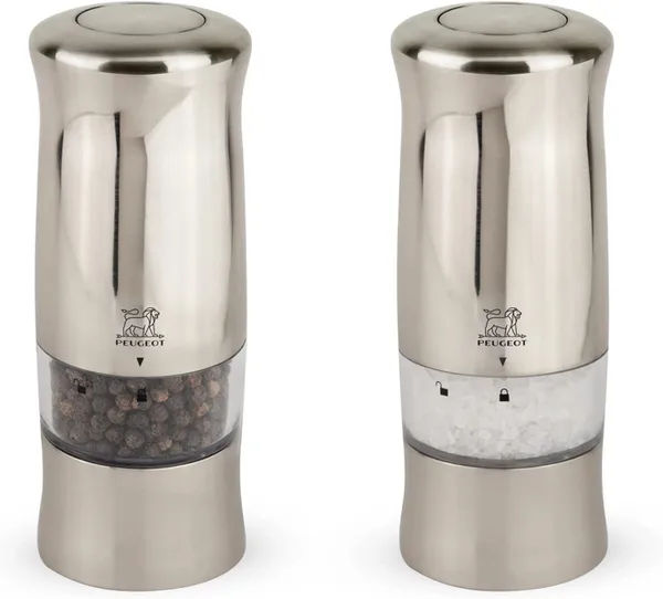 Zeli DUO elektrisk salt & pepparkvarn 14 cm, Kromad