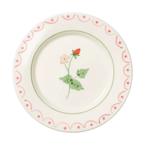 Cottage flower Wild Strawberry salladstallrik, Red, 22 cm