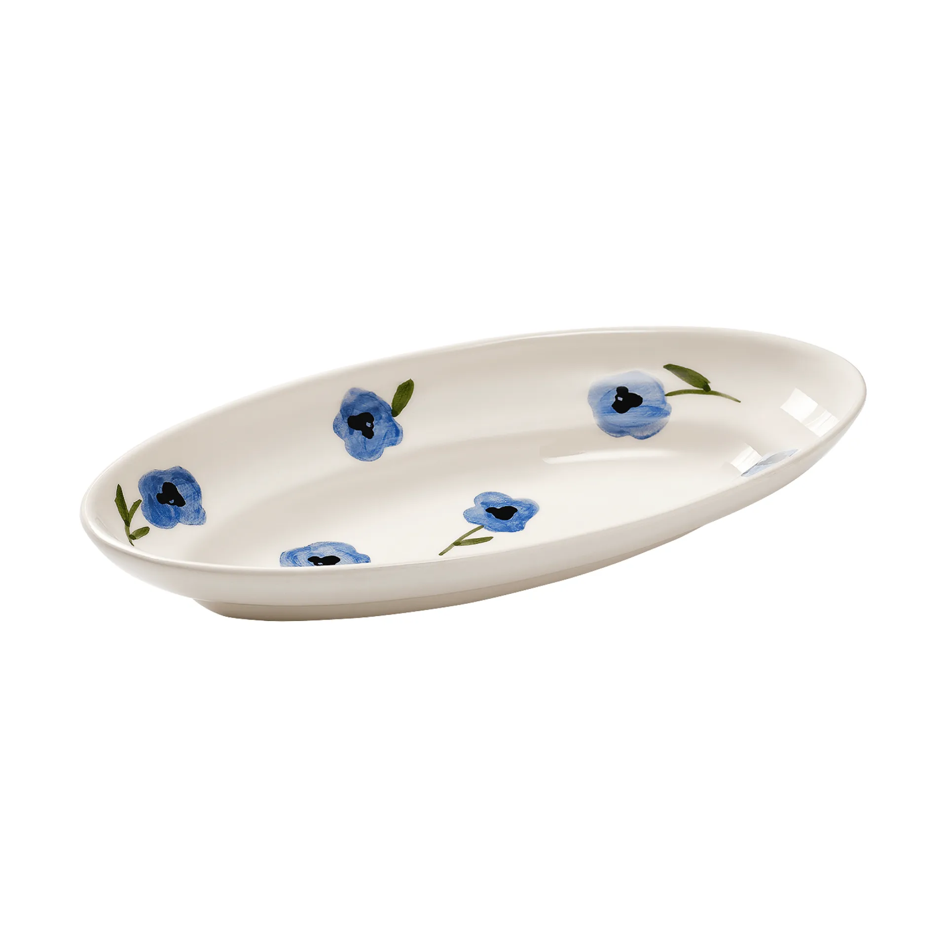 Pick a Poppy Madelen Möllard Pansy serveringsfad Blue, small, 22,5 cm