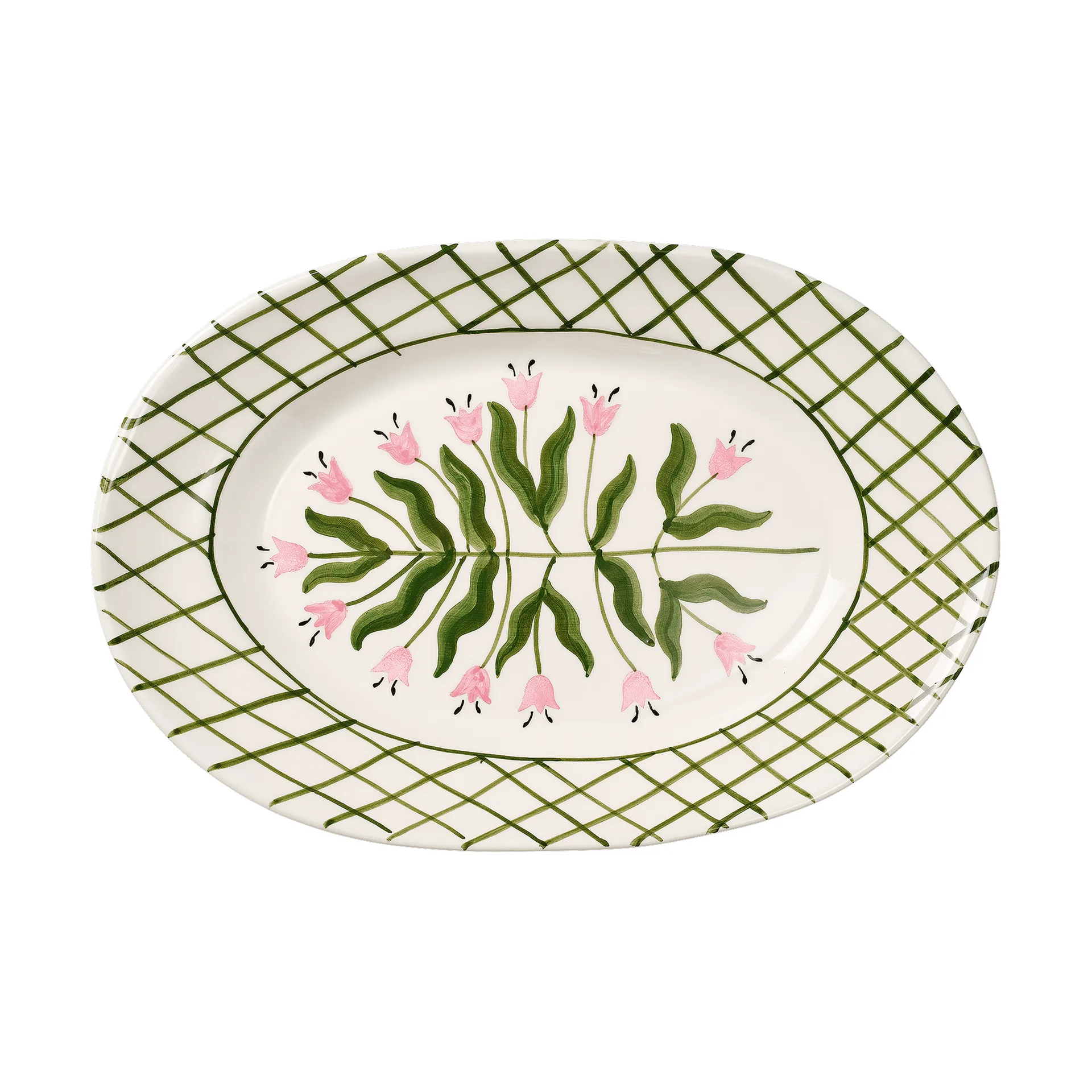 Pick a Poppy Madelen Möllard Tulip serveringsfad Green, 38,5 cm