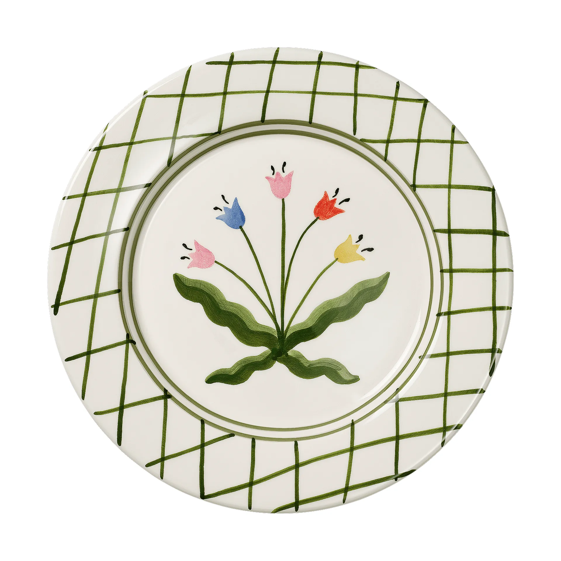 Pick a Poppy Madelen M&ouml;llard Tulip tallrik Green, 28 cm
