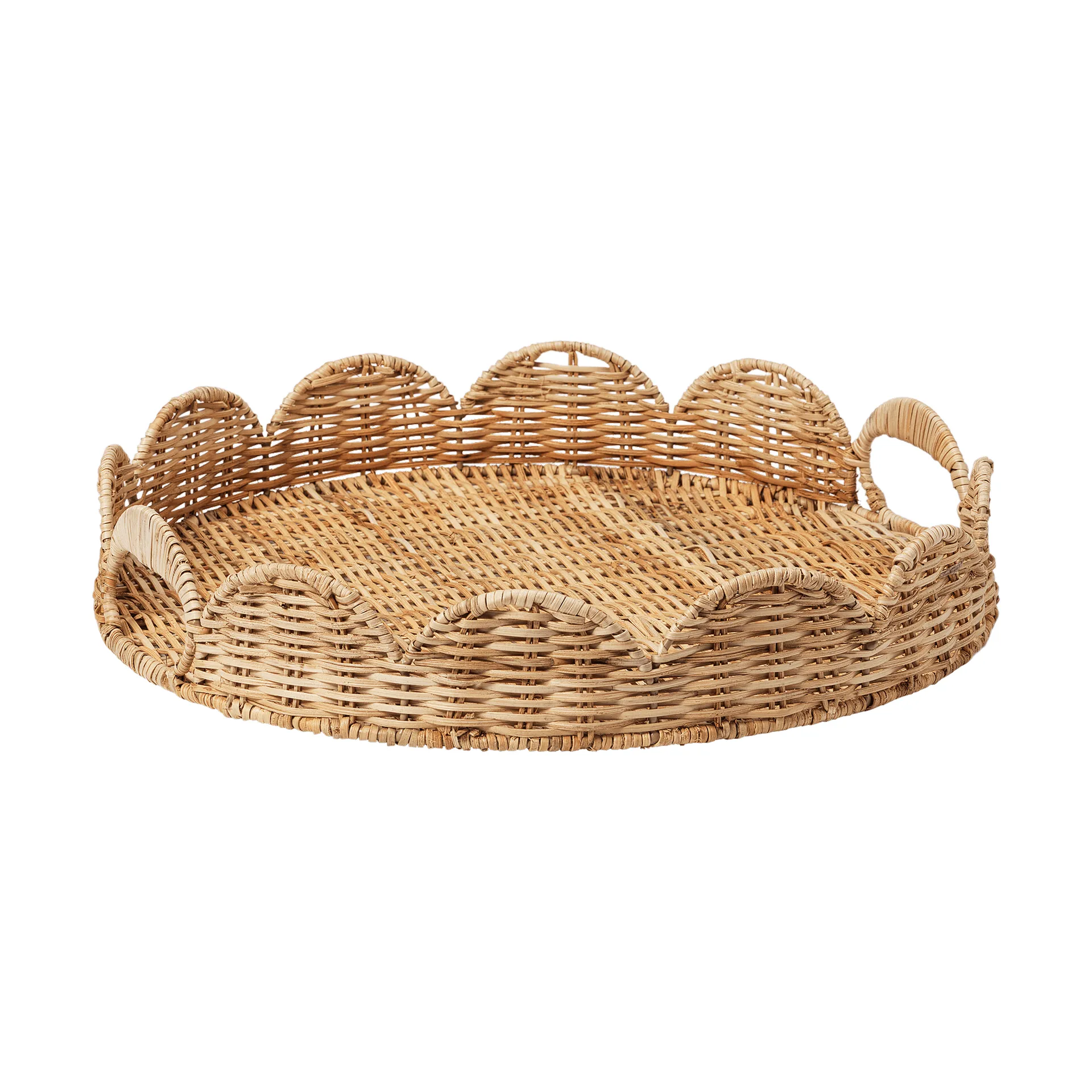 Pick a Poppy Round Scallop bakke Natural, 40 cm